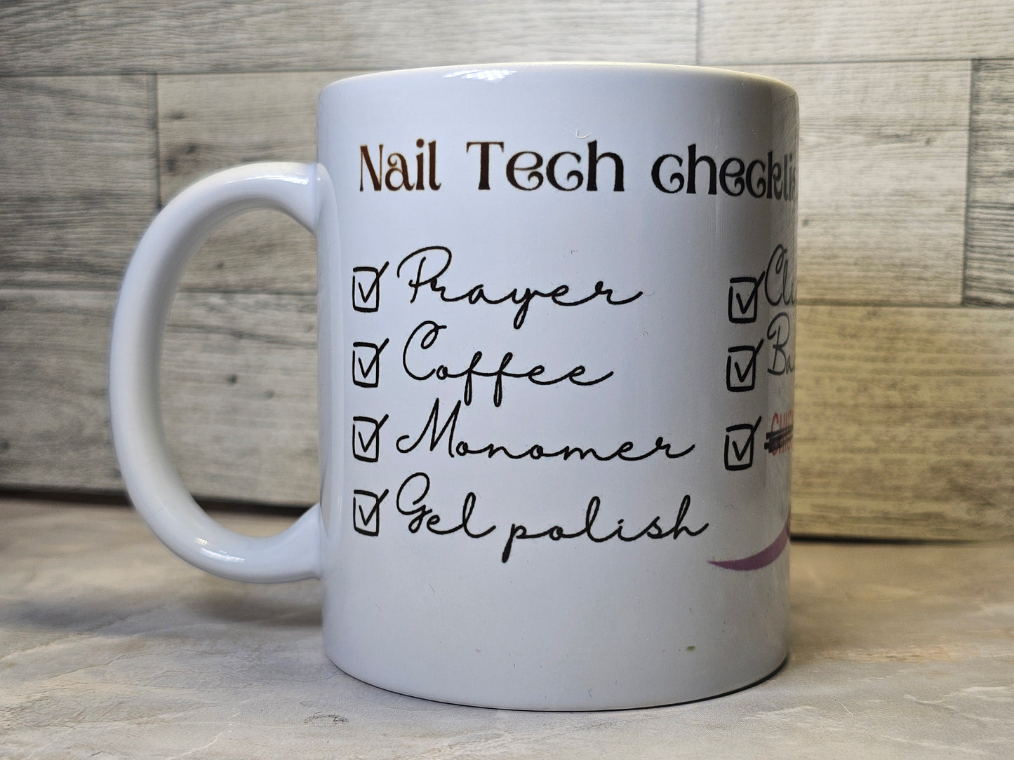 NAIL TECH CHECKLIST MUG