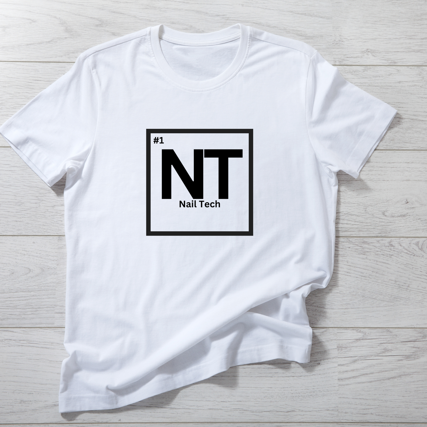 WHITE SHORT SLEEVE NAIL TECH SHIRT