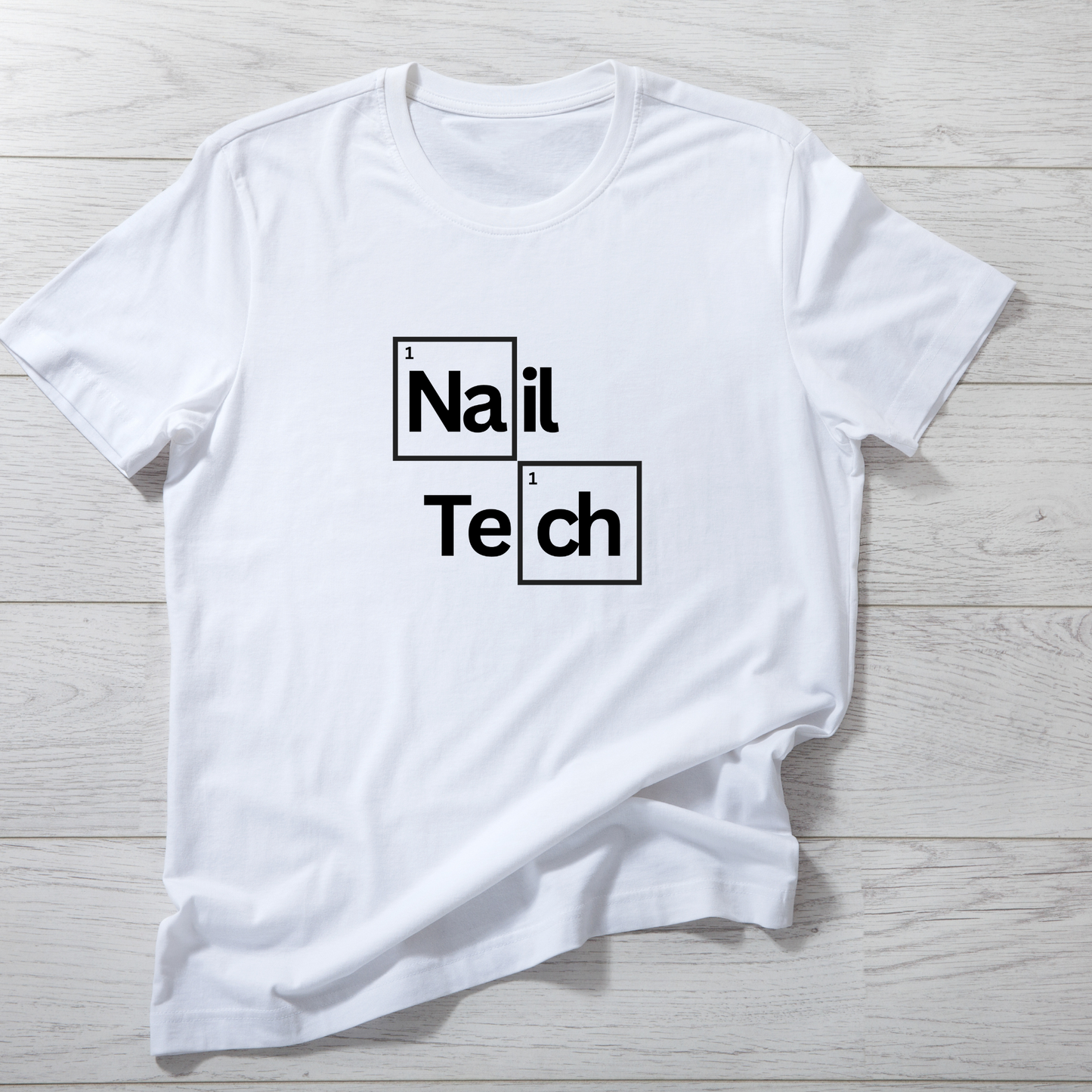 WHITE SHORT SLEEVE NAIL TECH T-SHIRT